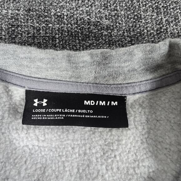 Under Armour Women's Rival Fleece Crewneck Oversized Sweatshirt Sz M Gray - Picture 3 of 9